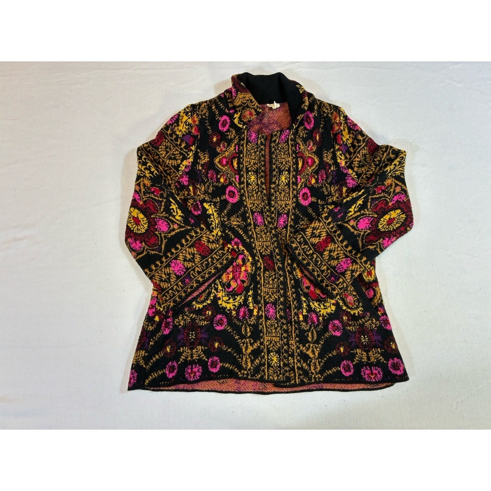 Moth Anthropologie Women's Small Floral‎ Jacquard Cardigan Sweater Boho Knit S
